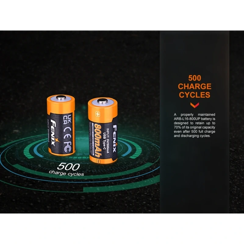 Dobíjecí USB-C baterie Fenix RCR123A 800 mAh (Li-ion)Dobíjecí USB-C baterie F 7