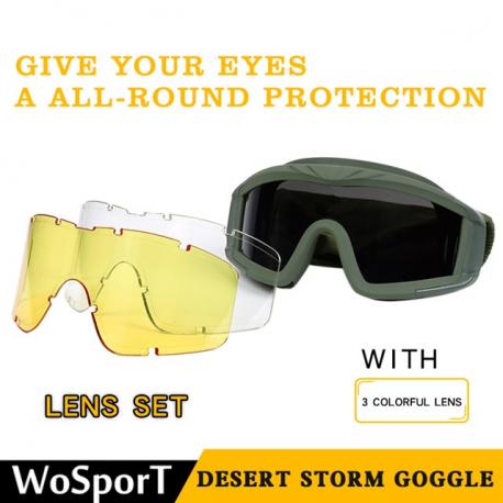 (Wosport) Ochranné brýle Desert Storm - zelené