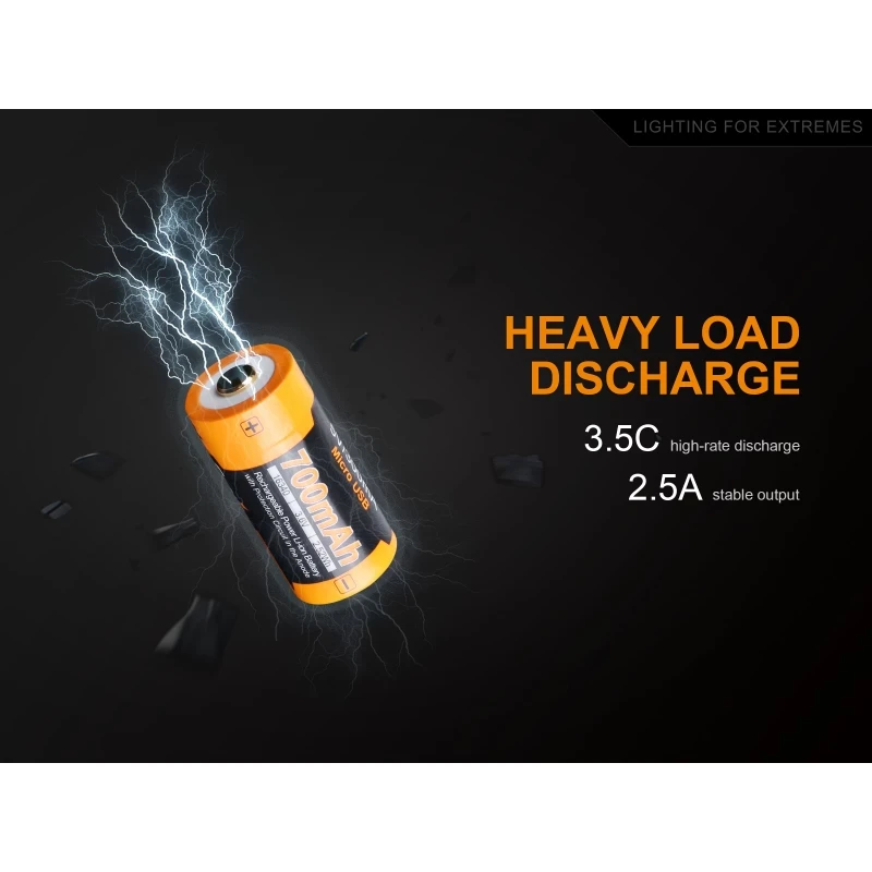 Dobíjecí USB baterie Fenix RCR123A / 16340 High Current (Li-ion) 3