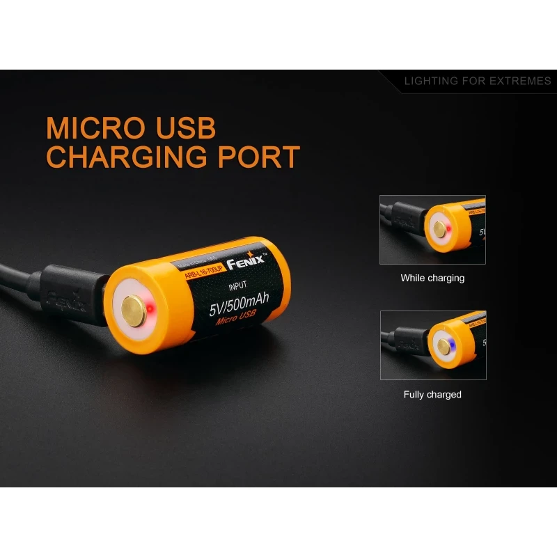 Dobíjecí USB baterie Fenix RCR123A / 16340 High Current (Li-ion) 2